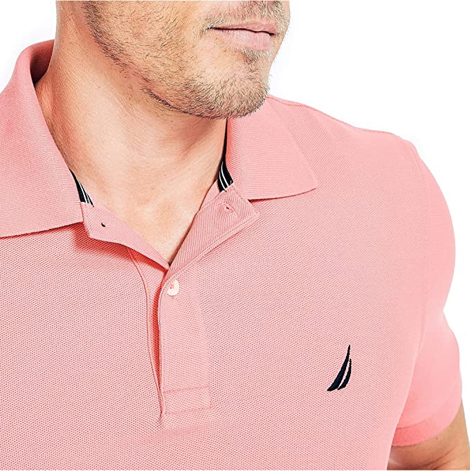 Nautica Men's Sustainably Crafted Classic Fit Polo Color Tea Berry Size M