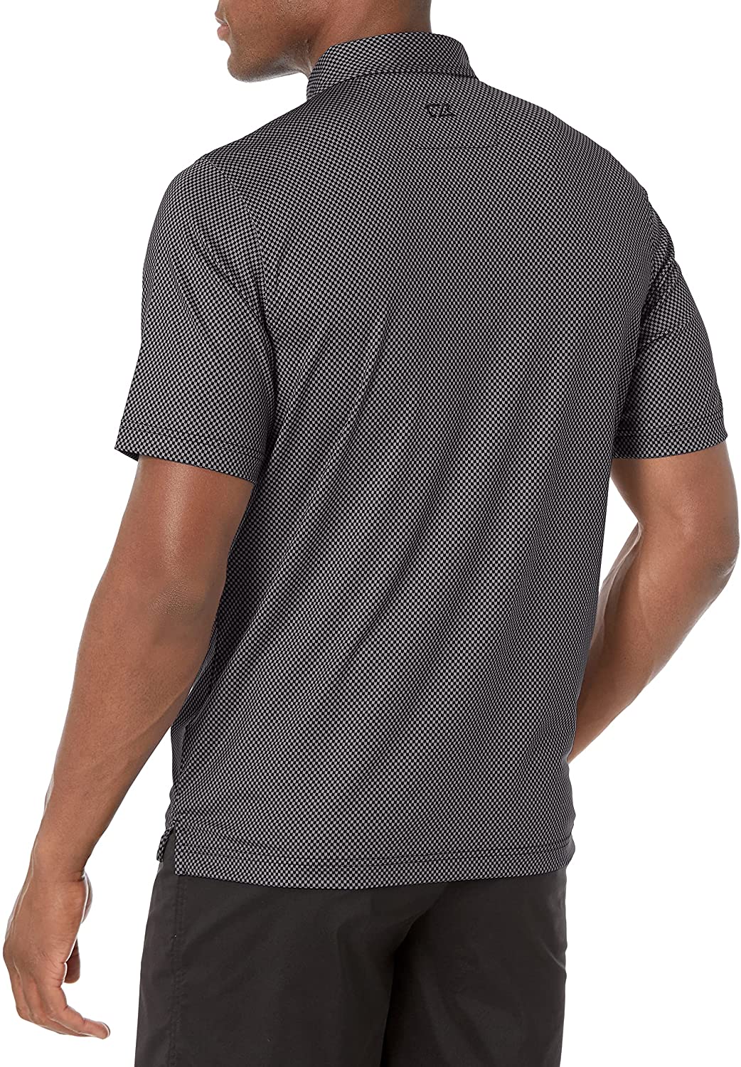 Cutter & Buck Men's Big & Tall Drytec UPF 50 Lightweight Pike Mini Pennant Print Polo Shirt Color Black Size 1XB