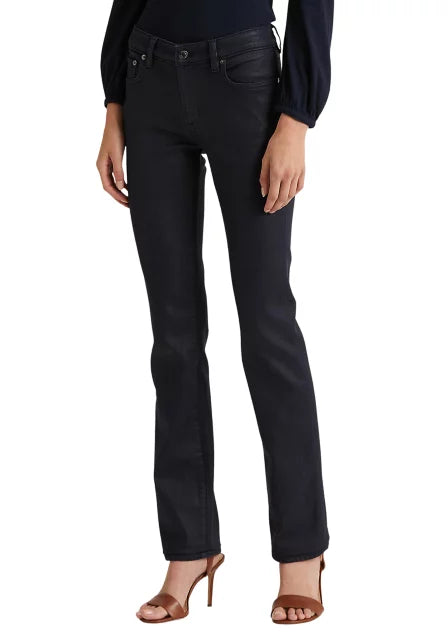 Lauren Ralph Lauren Mid-Rise Straight Jeans Color Coated Navy Wash Size 10