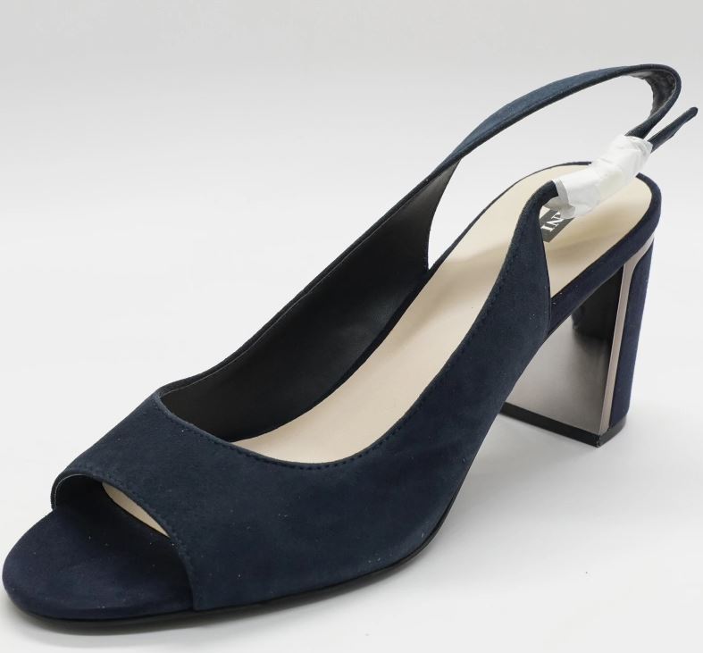 Alfani Women's Ink Suede Florraal Slingback Heels Color Navy Size 7W
