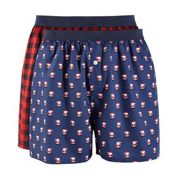 Club Room Mens 2-Pk. Holiday Printed Cotton Boxers Color Fair Isle Size S