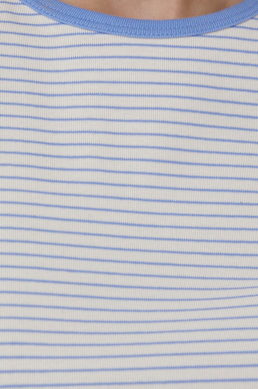 Lauren Ralph Lauren Striped Stretch Cotton T-Shirt Color Mascarpone Creamblue Lch Size XXL
