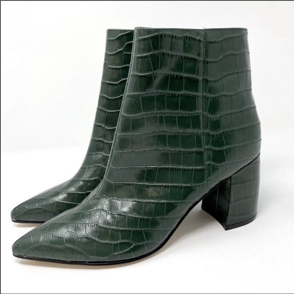 Marc Fisher Women's Retire Booties Color Teal Lagoon Crocodile Size 9.5M