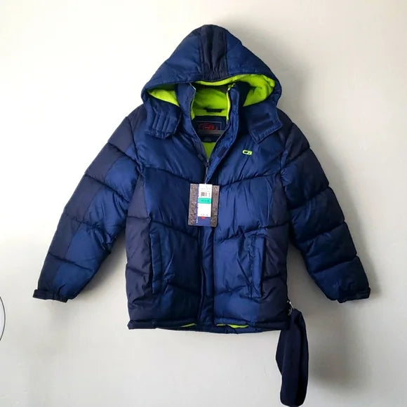 CB Sports Boy's Quilted Puffer Coat Color Blue Size XL (18-20)