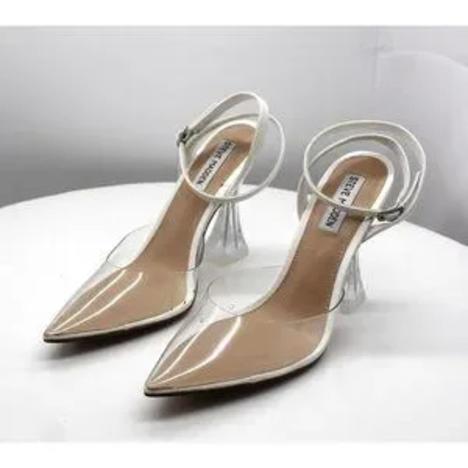 Steve Madden Womens Zelie Two-Piece Pumps Color Clear Vinyl Size 9M