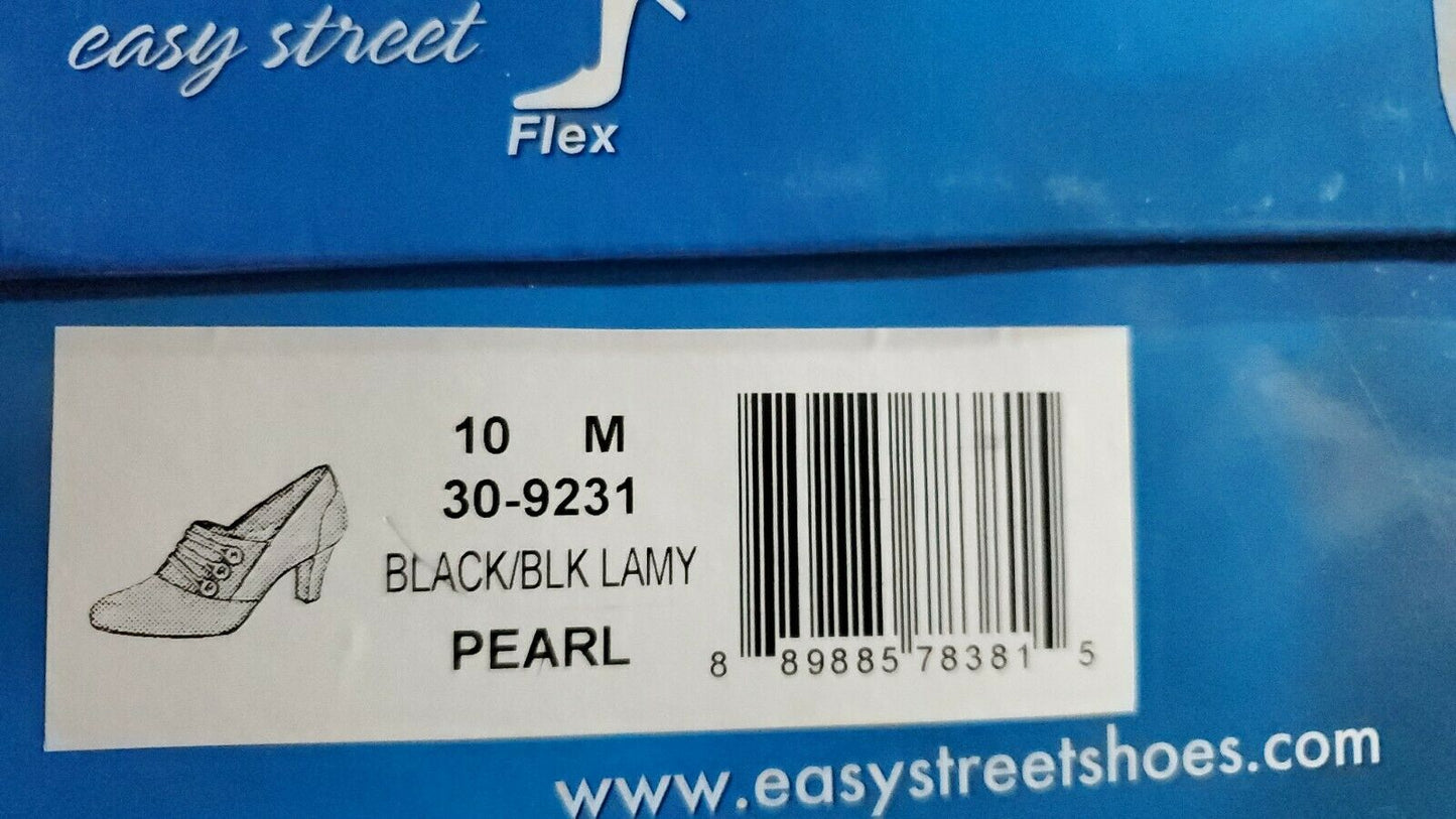 Easy Street Women's Pearl Pump Color: Black/Black Lamy Size: 10M