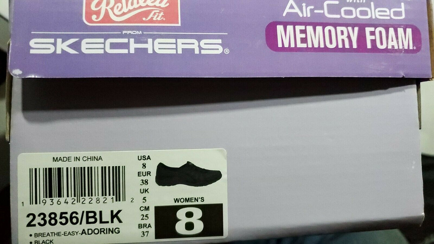 Skechers Women's Breathe-Easy-Adoring Sneaker Color Black Size 8M