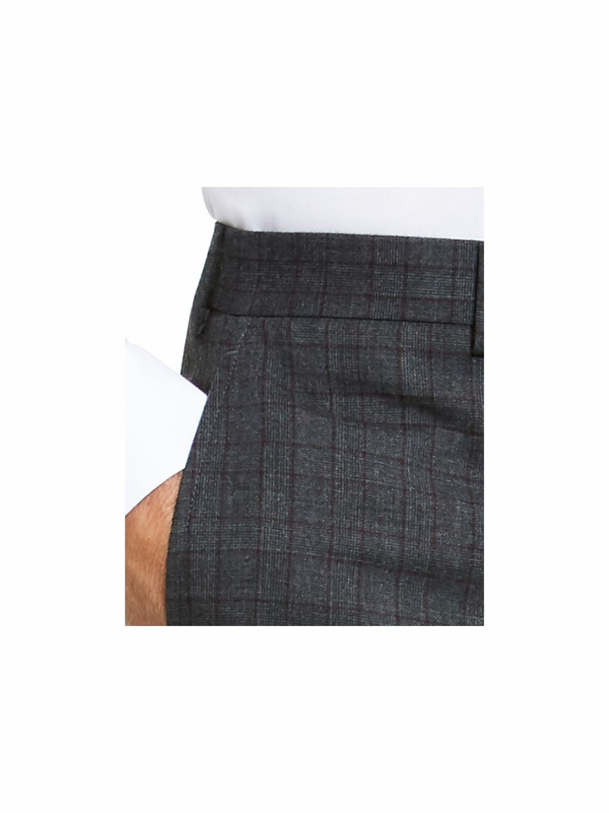 RALPH LAUREN Mens Gray Stretch Windowpane Plaid Stretch Pants Color Gray 30W x 30L