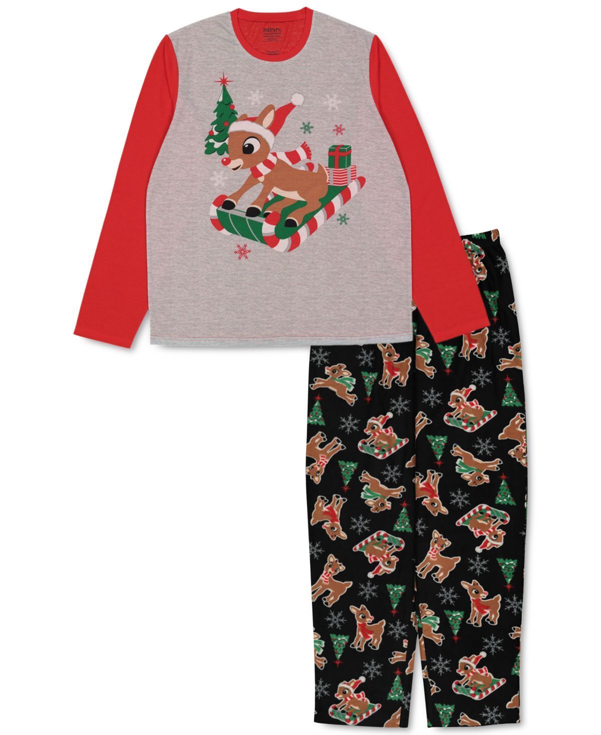 Briefly Stated Mens Matching Rudolph Family Pajama Set Multicolor Size M