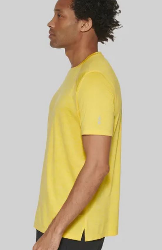 BASS OUTDOOR Men's Boundary Trek Moisture-Wicking T-Shirt Color Cyber Yellow Heather Size 2XL