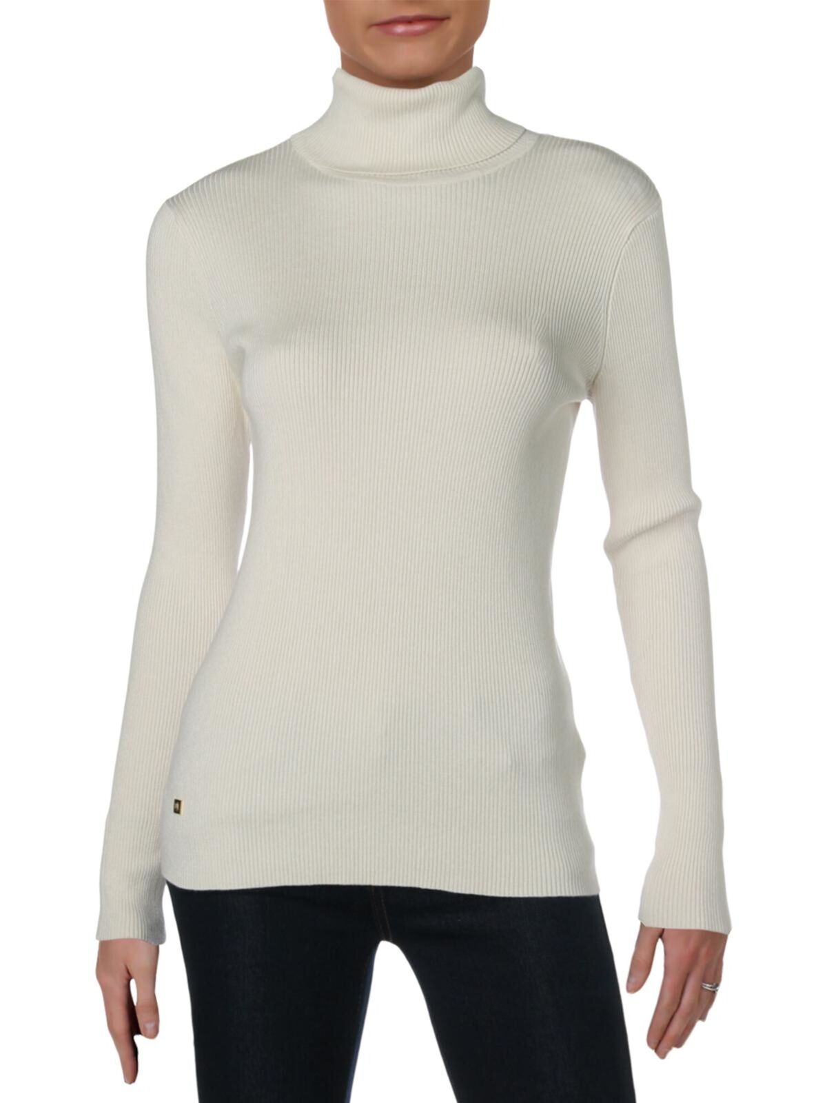 Lauren Ralph Lauren Ribbed Turtleneck Sweater Color Mascarpone Cream Size XXL