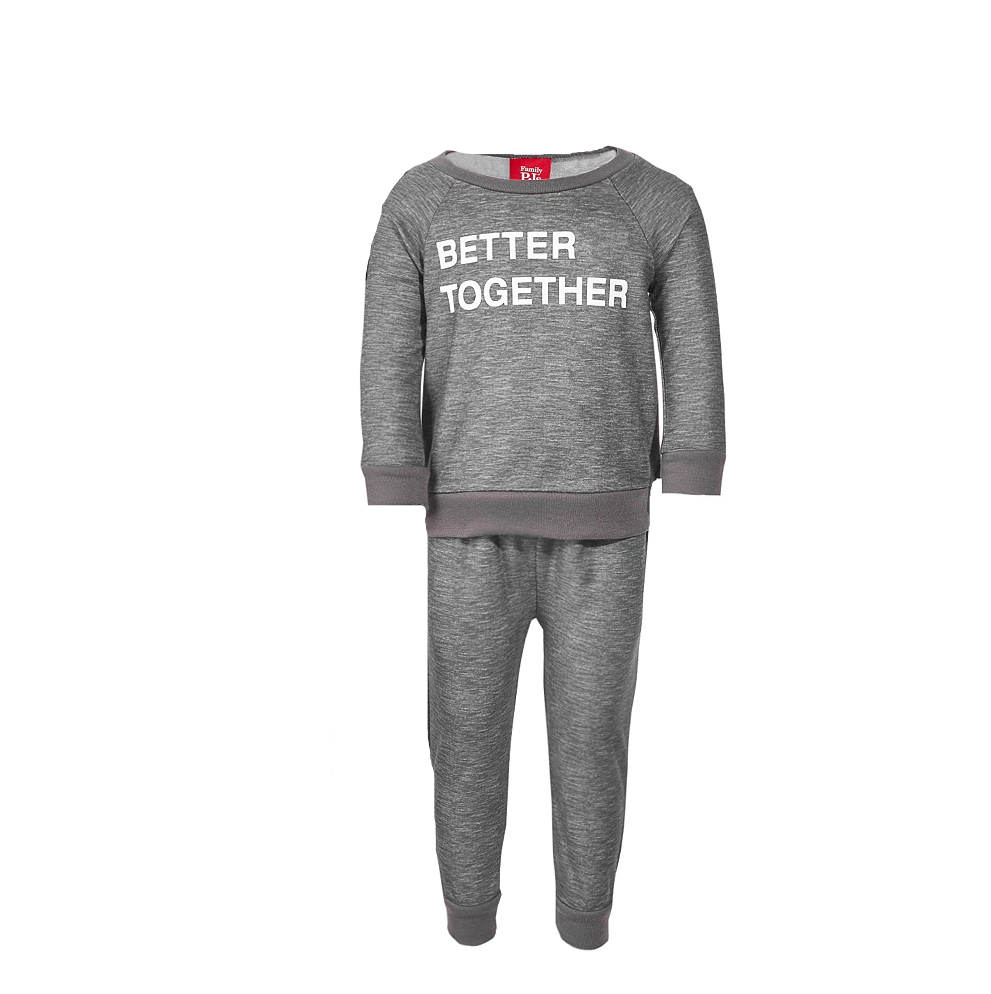 Family PJs Baby Unisex Better Together Top & Pants 2PC Pajama Set Color Gray Size 12M