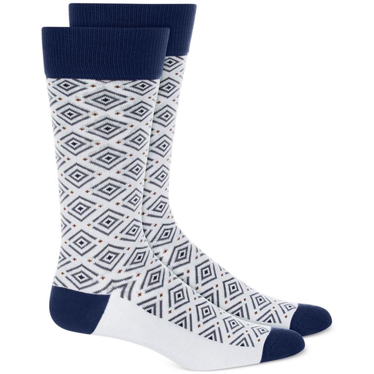 Alfani Mens Diamond Pattern Dress Socks Color Grey Diamond ONE SIZE