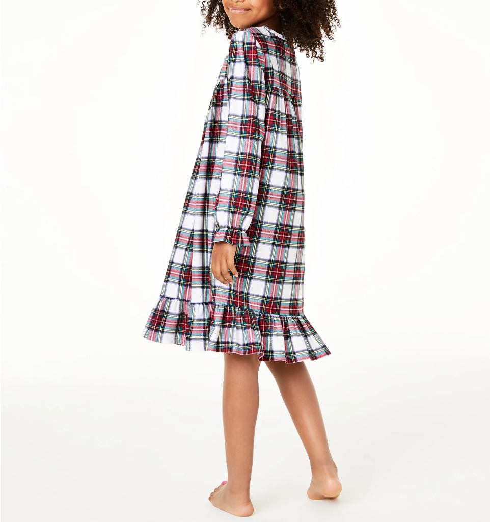 Family Pajamas Little Girl Holiday Nightgown Pajama Color Stewart Plaid Size 2T-3T
