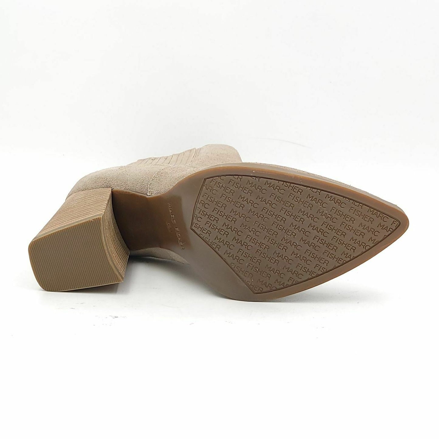 Marc Fisher Women's Ellard Block Heel Ankle Booties Color Light Gray Suede Size 6.5M