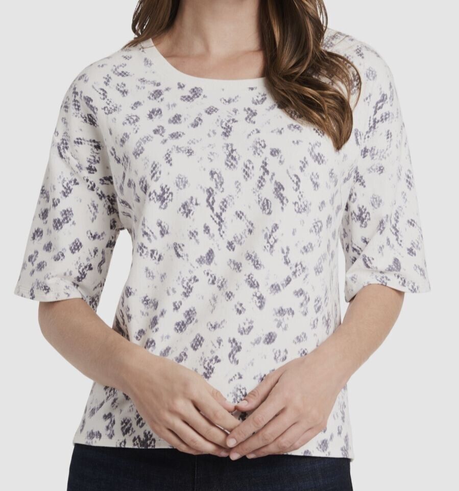 Vince Camuto Womens Elbow Sleeve French Terry Top Color Pearl Ivory Size L