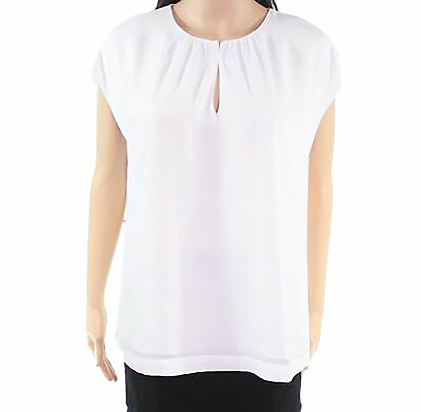 Alfani Women’s Shirred Shell Blouse Color Bright White Size M