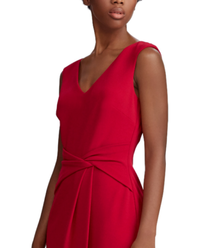 Lauren Ralph Lauren ASTAH Ruched Sleeveless Dress Color Scarlet Red Size 6