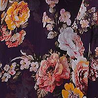 DKNY Balloon Sleeve V-Neck Wrap Dress Color Aubergine Multi Size 4