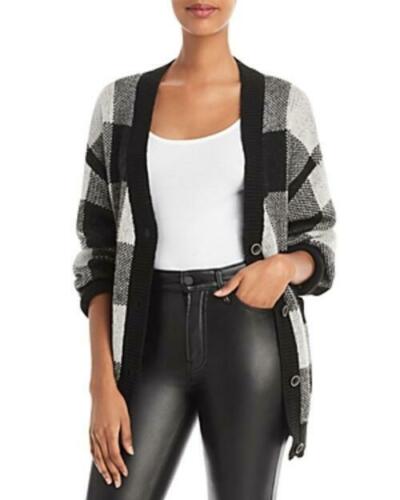 Aqua Women's Plaid Oversized Cardigan Color Black/White Size XS