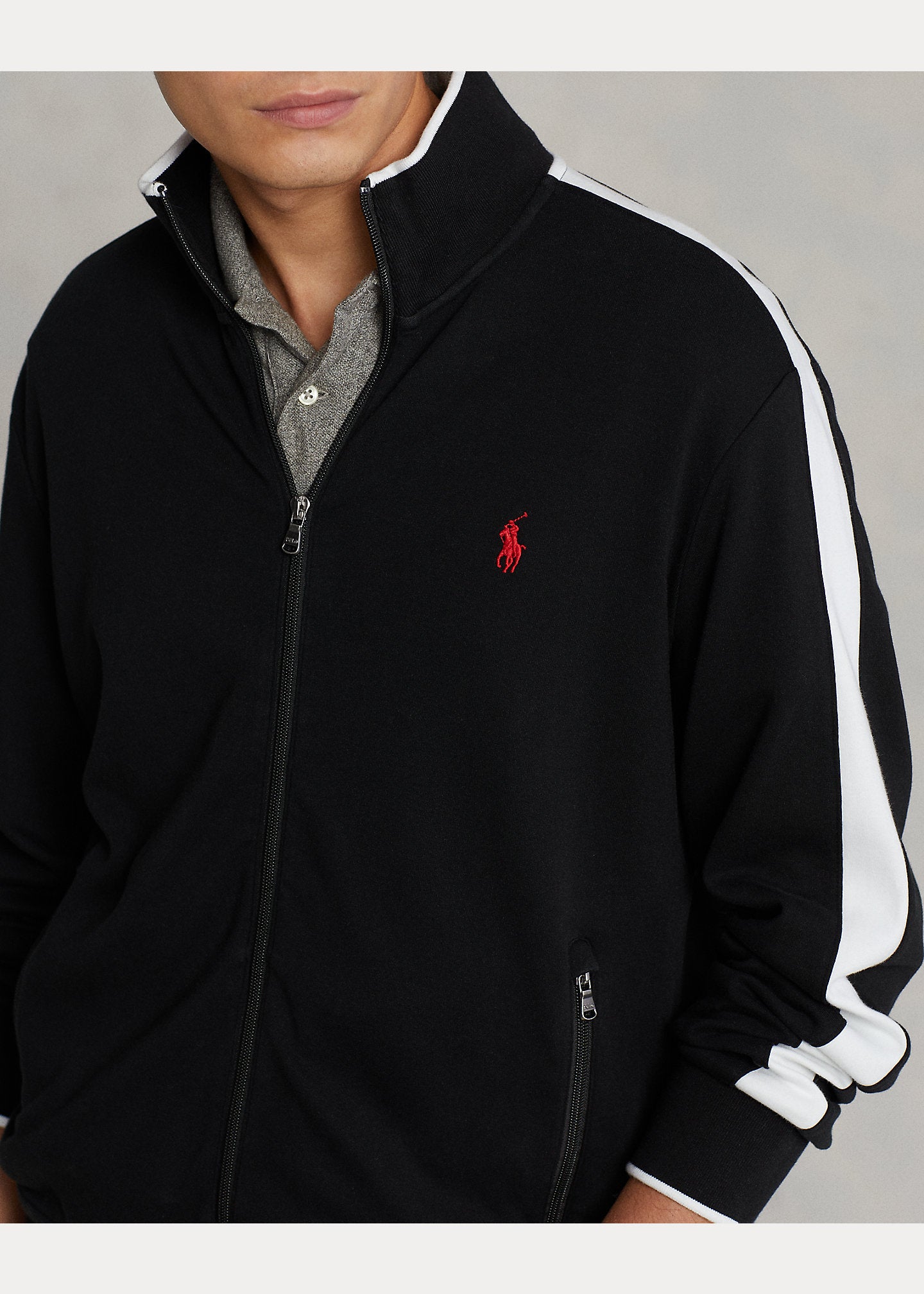 Polo Ralph Lauren Mens Cotton Interlock Track Jacket Color Polo Black Size XL