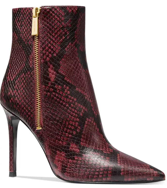 Bar III Womens Brrett Pointed-Toe Boot Color Red Snake Size 5.5M