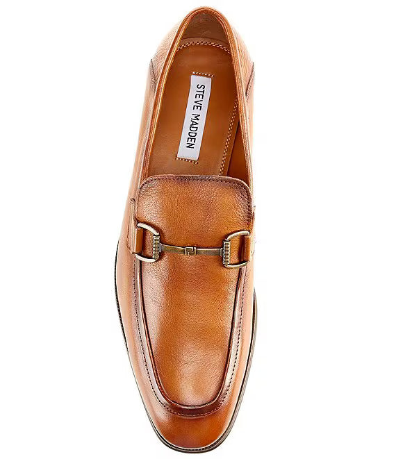 Steve Madden Men's Caspin Bit Dress Loafers  Color Tan Leather Size 9.5