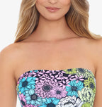 Salt Cove Juniors Blossomed Printed Tube Bikini Top  Multicolor Size M
