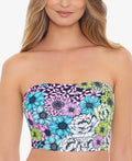 Salt Cove Juniors Blossomed Printed Tube Bikini Top  Multicolor Size M