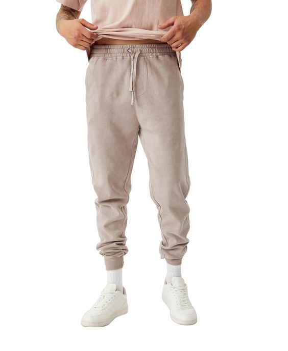 COTTON ON Men's Pigment Track Pants  Ecru Size S