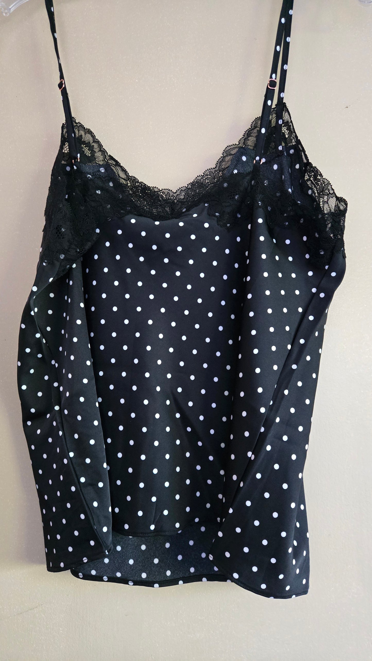 INC International Concepts Women's Lace-Trim Dotted Sleep Tank Top  Polka Dots Size M