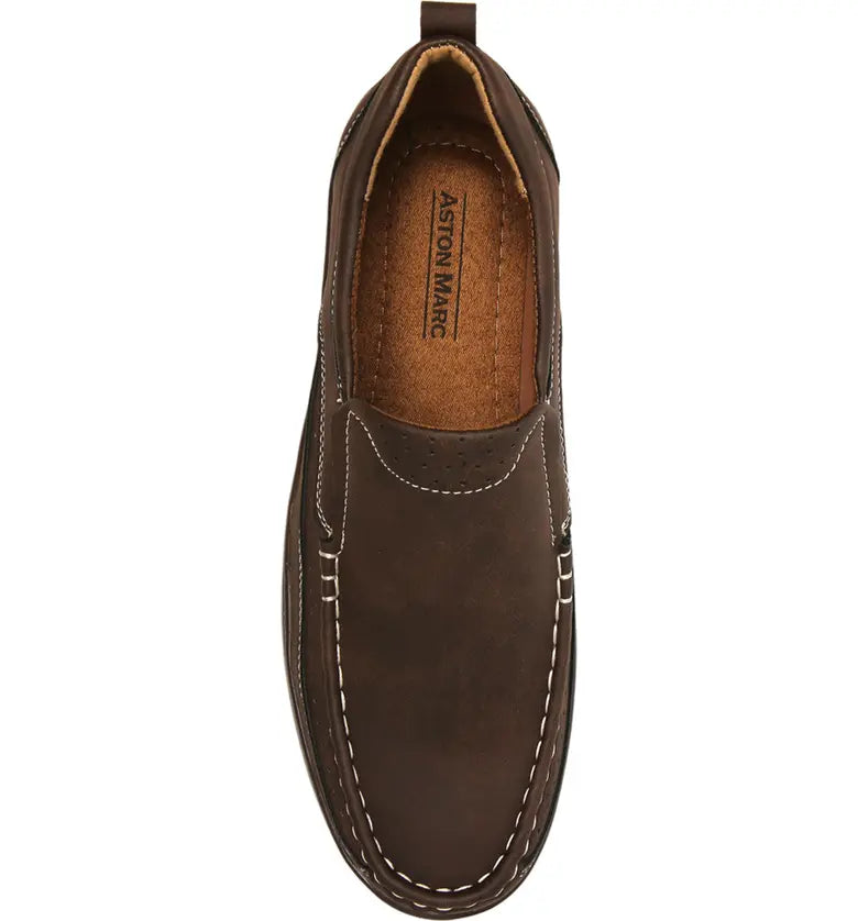 Aston Marc Men's Slip On Comfort Loafers  Brown Size 8