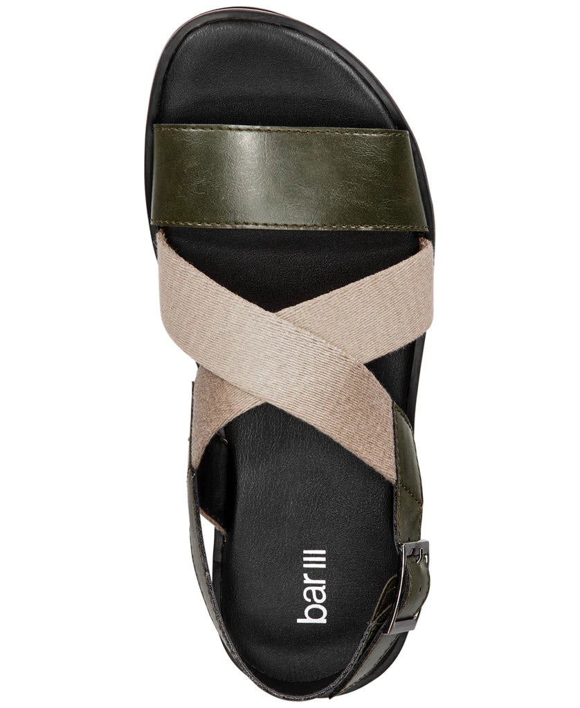 Bar III Men's Knox Strap Sandals  Olive Green Size 7