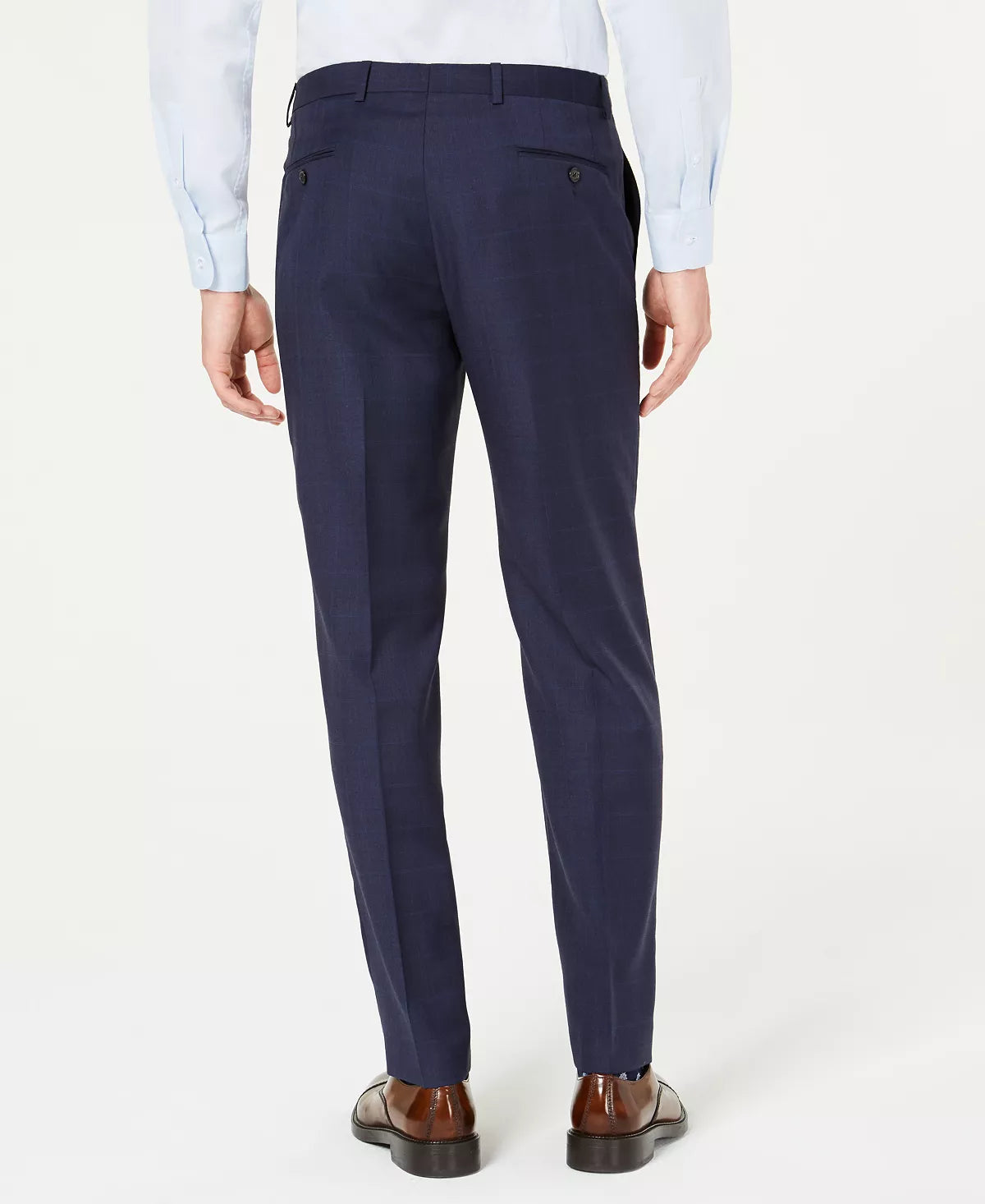 Lauren Ralph Lauren Men's Classic-Fit UltraFlex Stretch Suit Pants  Color Navy Plaid W42xL30