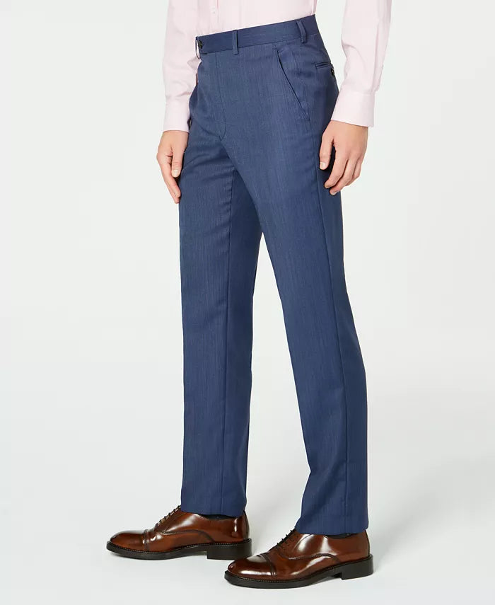 Lauren Ralph Lauren Men's Classic-Fit UltraFlex Stretch Suit Pants  Blue Birdseye W32xL30
