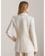 Lauren Ralph Lauren Women's Wilona Linen-Blend Twill Blazer  White Size 6