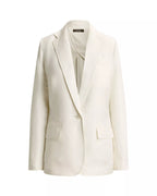 Lauren Ralph Lauren Women's Wilona Linen-Blend Twill Blazer  White Size 6