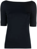 Lauren Ralph Lauren Women's Stretch Cotton Boatneck Tee  Navy Size L