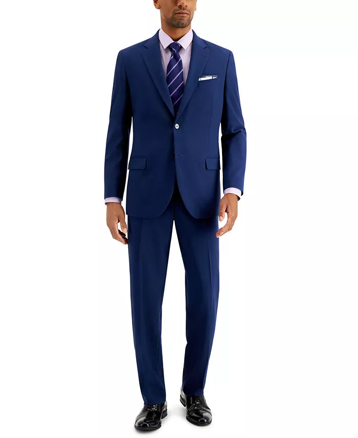 Nautica Men's Modern-Fit Bi-Stretch 2-Pc Suit  Color Blue Solid Size 46R 40 Waist