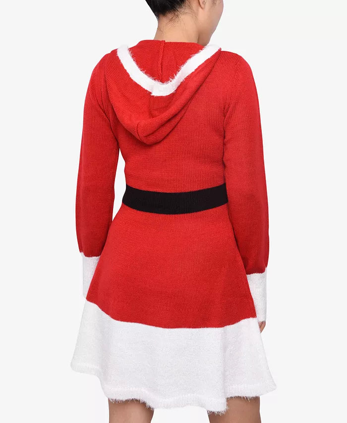 Derek Heart Juniors' Hooded Santa Sweater  Color Red Size M