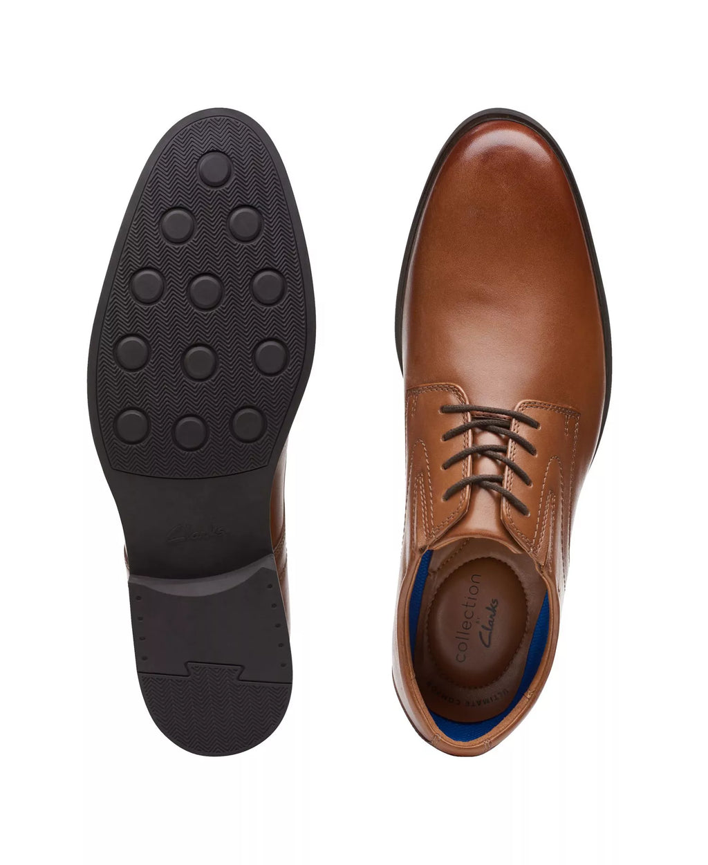 Clarks Men's Whiddon Plain Oxfords  Dark Tan Light Size 11W