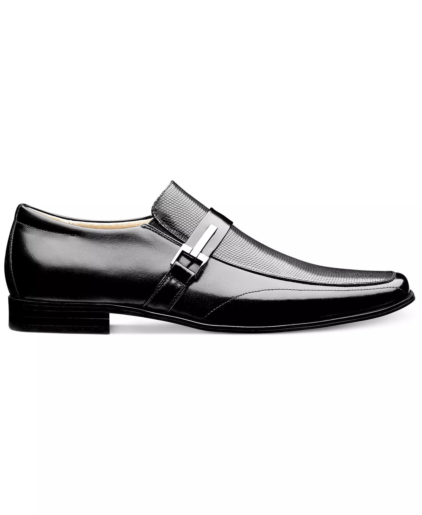 Stacy Adams Men's Beau Bit Perforated Leather Loafers  Black Size 12W