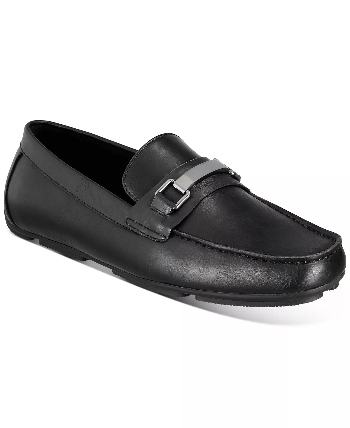 Alfani Men's Egan Vegan Leather Driving Loafers  Color Black Size 8.5M