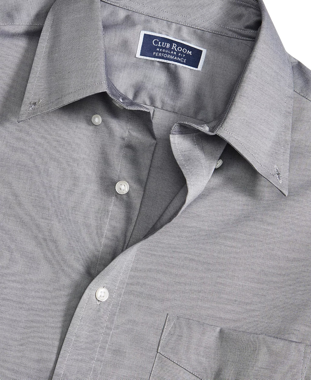 Club Room Men's Regular Fit Pinpoint Dress Shirt  Color Gray Size 16.5 34/35