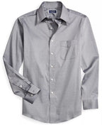 Club Room Men's Regular Fit Pinpoint Dress Shirt  Color Gray Size 16.5 34/35