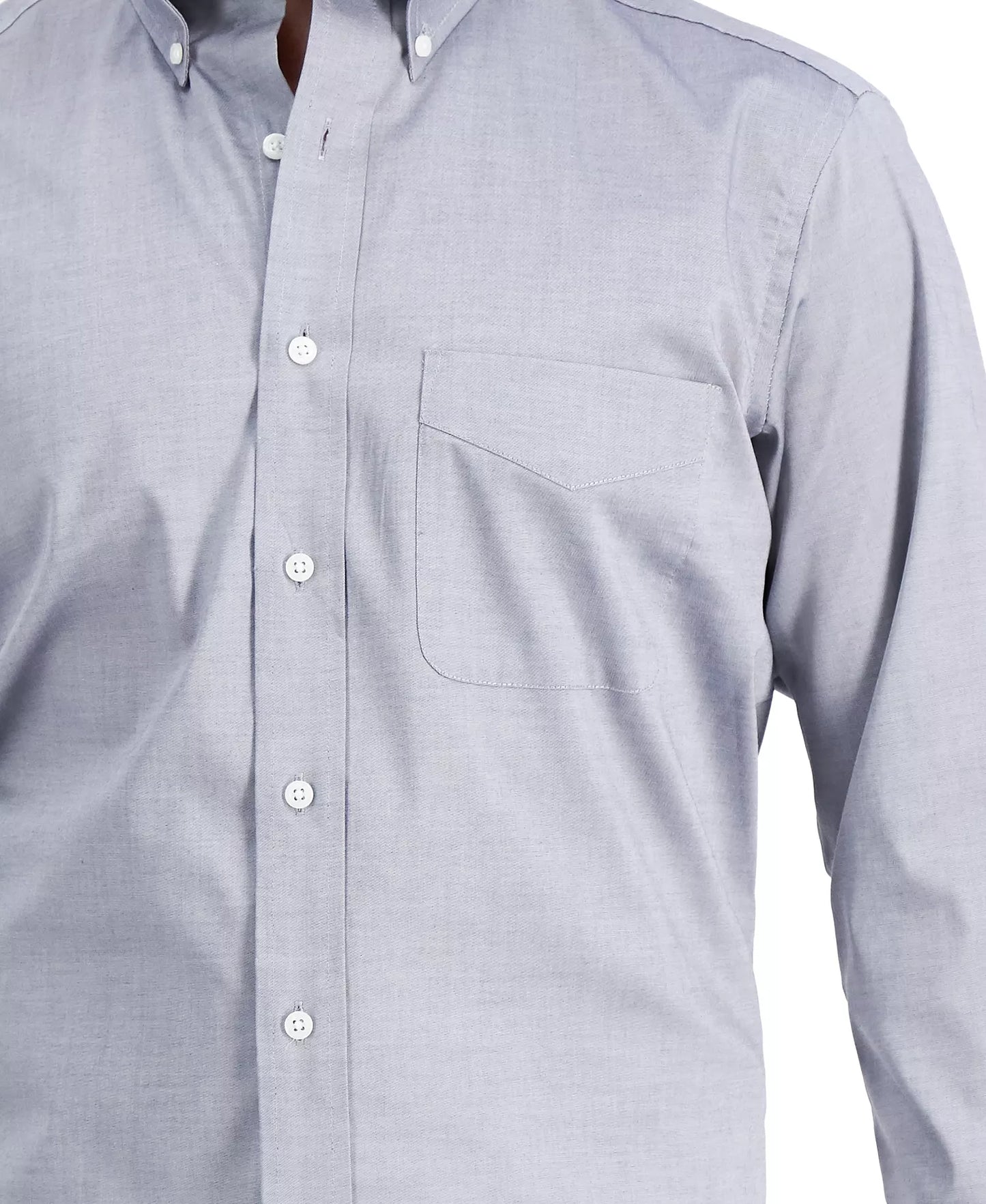 CLUB ROOM Men's Regular-Fit Pinpoint Dress Shirt  Gray 15.5 32/33