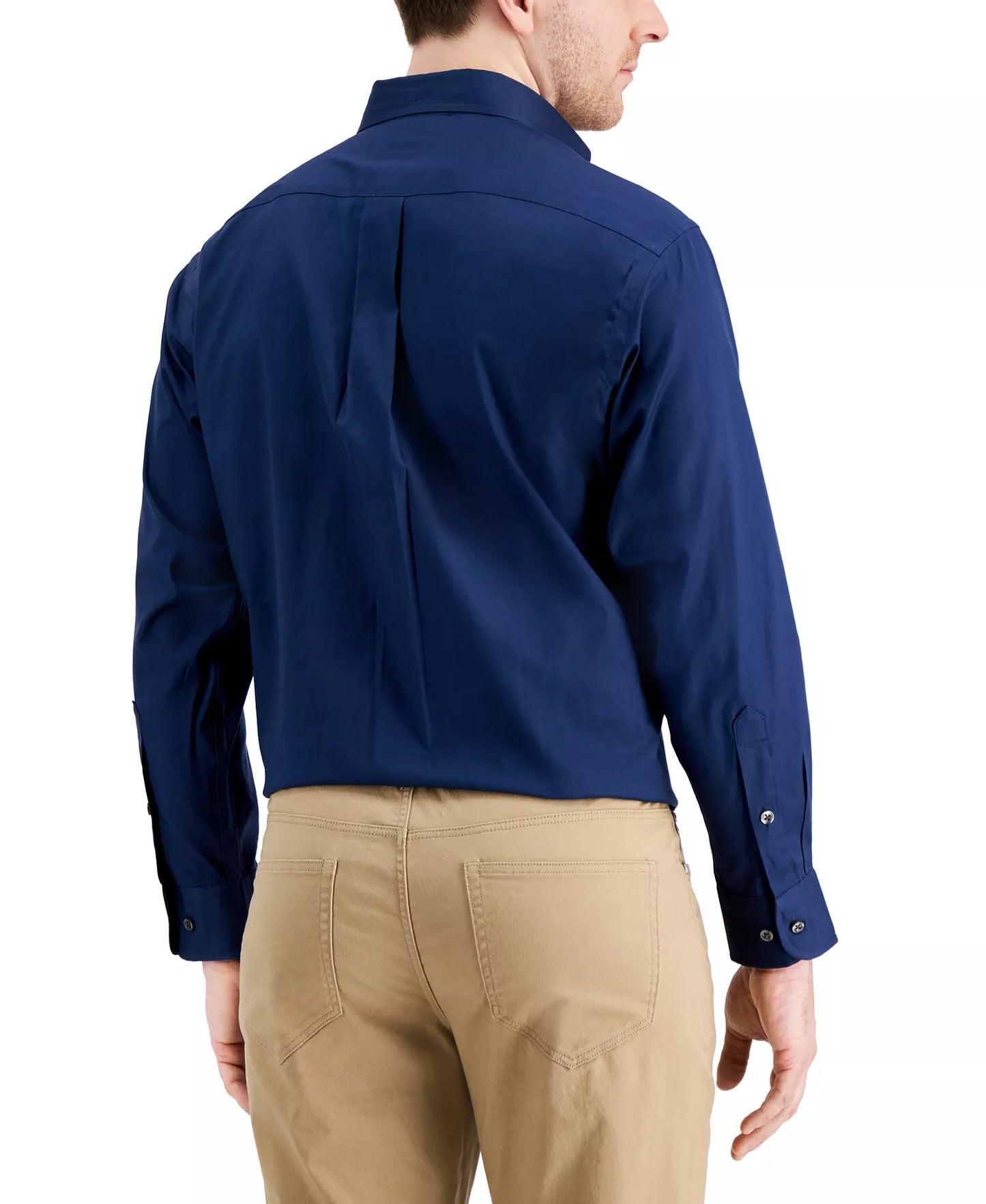 Club Room Men's Regular Fit Pinpoint Dress Shirt  Deep Ocean 15 34/35