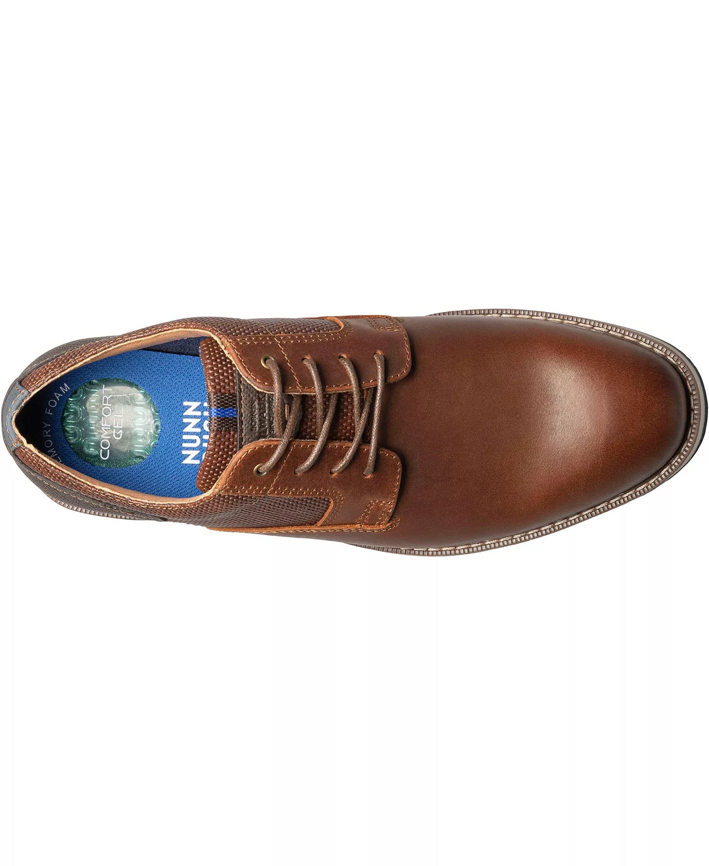 Nunn Bush Men's Circuit Plain Toe Lace-Up Oxfords  Brandy Size 7