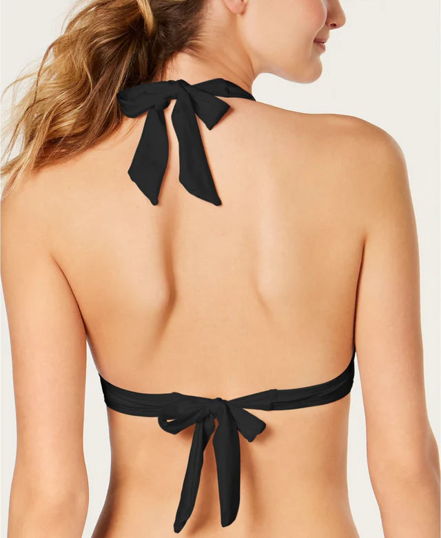 Michael Kors Logo-Ring Halter Bikini Top  Color Black Size S