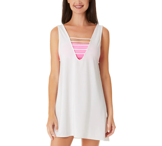 California Waves Juniors Strappy Swim Cover-Up  Color White Size XS